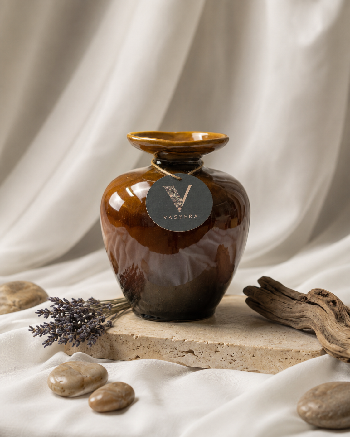 Amber Eclipse Ceramic Vase