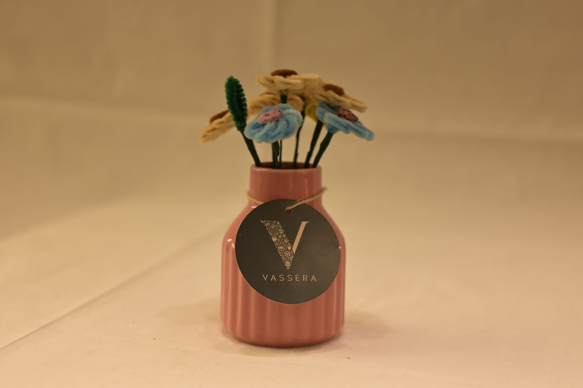Blush Bloom Ribbed Vase