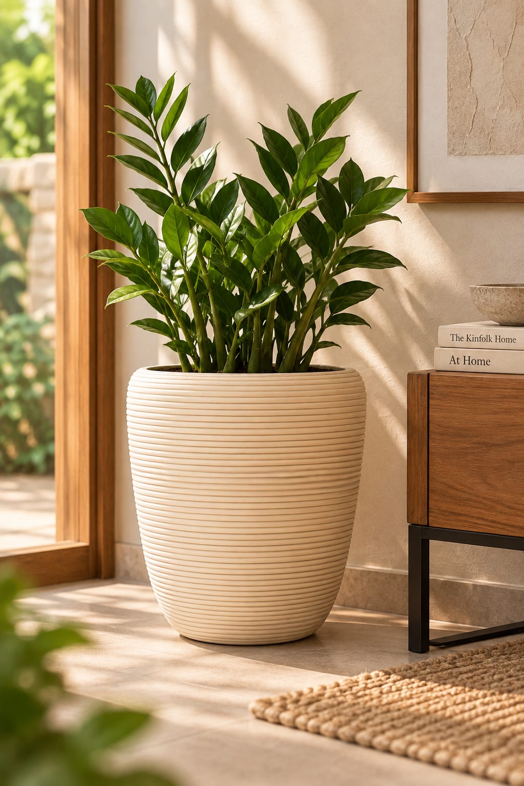 Solene Ribbed Floor Planter