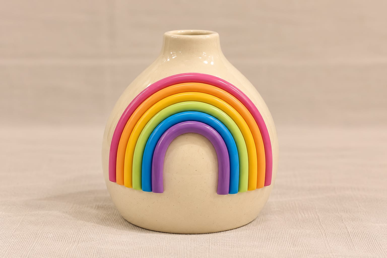 Happy Rainbow Ceramic Vase