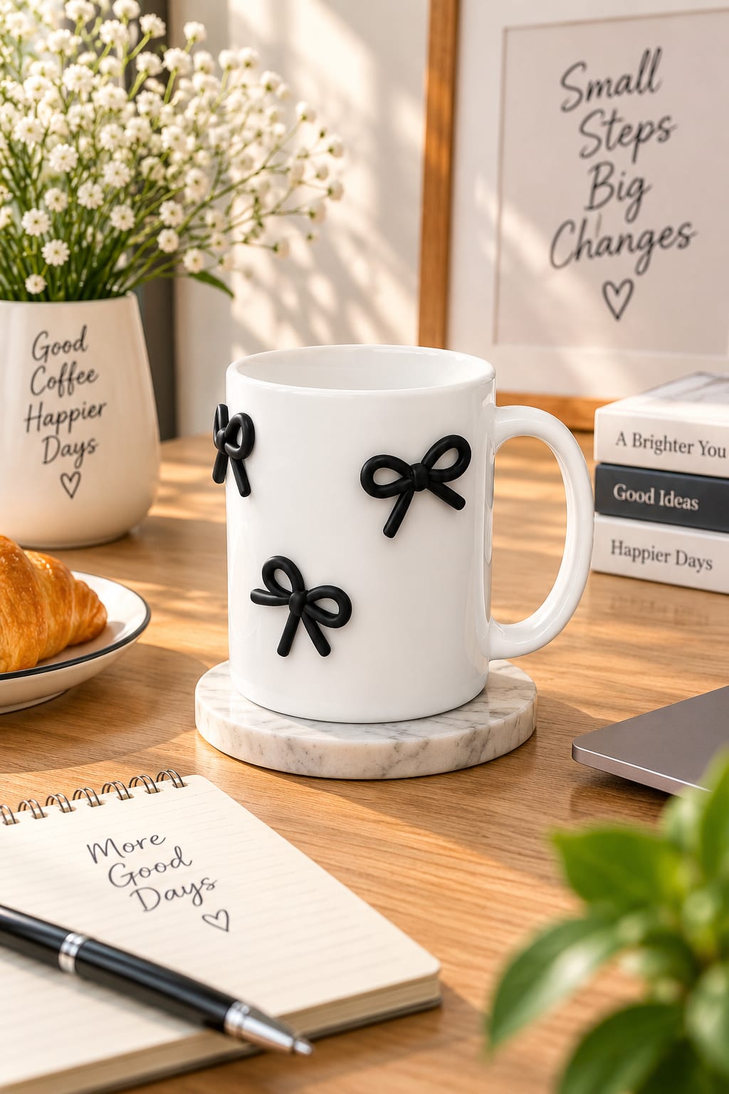 Noir Bow Charm Mug